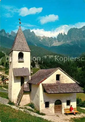 AK / Ansichtskarte San_Cipriano Chiesa verso il Catinaccio Dolomiti Kirche Blick gegen Rosengarten Dolomiten San_Cipriano