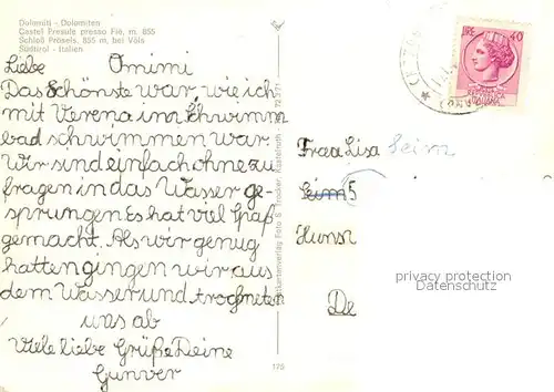 AK / Ansichtskarte Fie Castel Presule Schloss Proesels Herbststimmung Fie