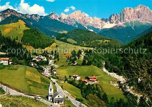 AK / Ansichtskarte St_Cyprian Panorama mit Rosengarten Dolomiten St_Cyprian