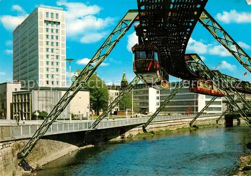 AK / Ansichtskarte Wuppertal Schwebebahn Hochhaus Wuppertal