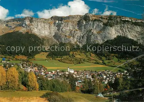 AK / Ansichtskarte Flims_GR Dorf mit dem Flimserstein Alpenpanorama Flims_GR
