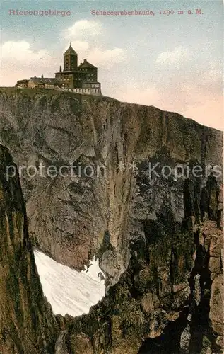 AK / Ansichtskarte Schneegrubebaude Panorama Schneefeld Schneegrubebaude