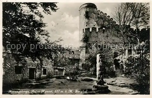 AK / Ansichtskarte Kynast_Breslau Ruine Burghof 