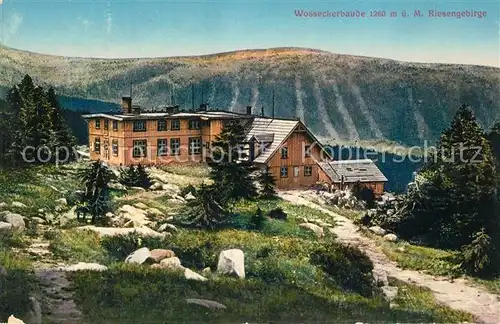 AK / Ansichtskarte Wossecker_Baude Riesengebirge Gasthaus Panorama Wossecker Baude