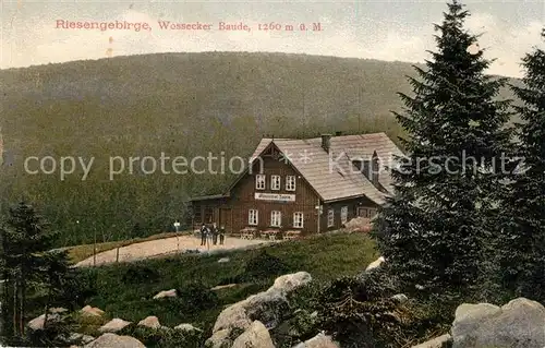 AK / Ansichtskarte Wossecker_Baude Gasthaus Riesengebirge Panorama Wossecker Baude