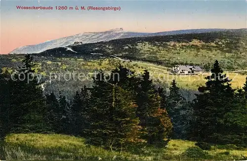 AK / Ansichtskarte Wosseckerbaude Panorama Riesengebirge Wosseckerbaude