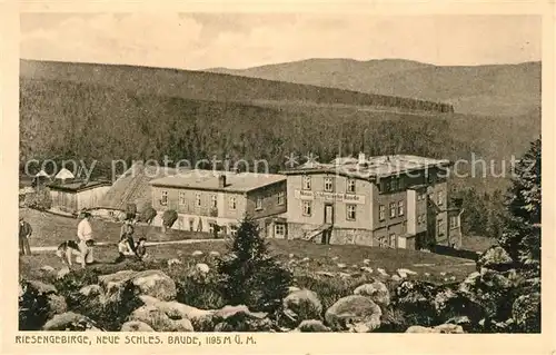 AK / Ansichtskarte Schlesischebaude Gasthaus Panorama Riesengebirge Schlesischebaude