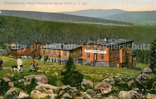 AK / Ansichtskarte Schlesischebaude Gasthaus Panorama Riesengebirge Schlesischebaude