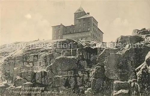 AK / Ansichtskarte Schneegrubebaude Riesengebirge Gasthaus Schneegrubebaude