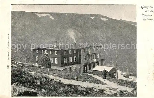 AK / Ansichtskarte Hampelbaude_Riesengebirge Gasthaus Panorama Hampelbaude Riesengebirge