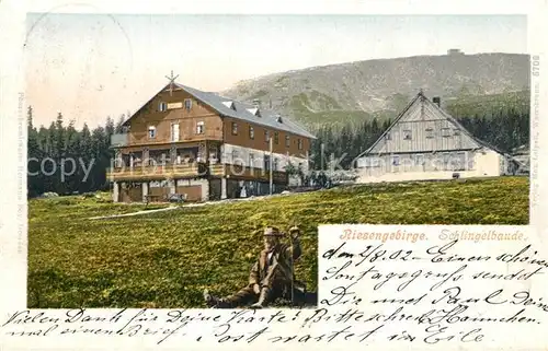 AK / Ansichtskarte Schlingelbaude_Riesengebirge Gasthaus Wanderer Schlingelbaude