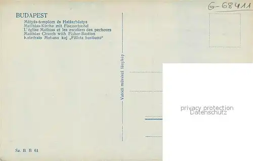 AK / Ansichtskarte Budapest Matthiaskirche Fischerbastei Budapest