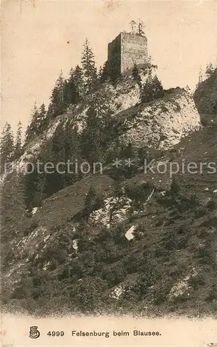 AK / Ansichtskarte Blausee_BE Ruine Felsenburg Blausee_BE