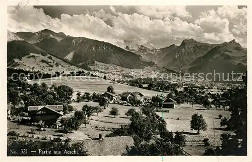 AK / Ansichtskarte Aeschi_BE Gesamtansicht mit Alpenpanorama Aeschi_BE