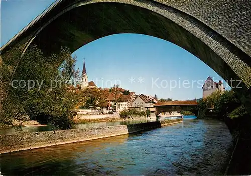 AK / Ansichtskarte Baden_AG Partie an der Limmat Blick zur Altstadt Bruecken Baden_AG