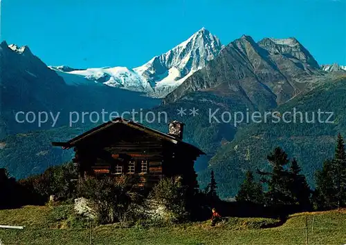 AK / Ansichtskarte Ausserberg Voralpe Hellelen Blick zum Bietschhorn Walliser Alpen Ausserberg