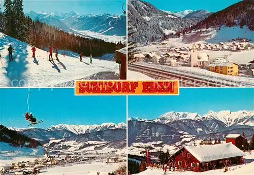 AK / Ansichtskarte Eben_Filzmoos Panorama Wintersportplatz Alpen Skipiste Sessellift Eben Filzmoos