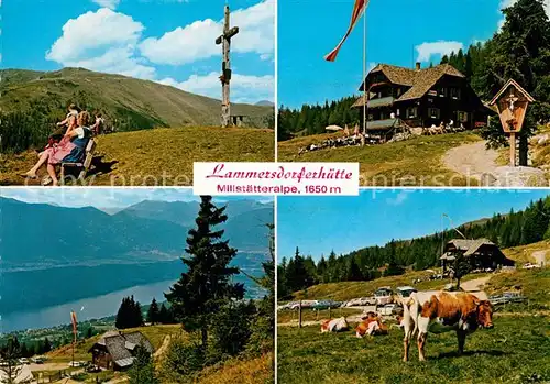 AK / Ansichtskarte Lammersdorf_Millstaetter_See Lammersdorferhuette Millstaetteralpe Jufenhoehe Kreuz Drautal Almvieh Kuehe Lammersdorf_Millstaetter