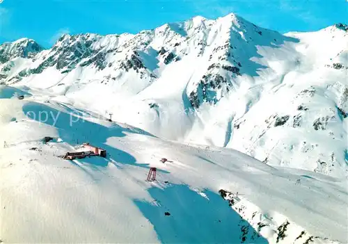 AK / Ansichtskarte St_Anton_Arlberg Bergstation Sonnenterrasse Galzig mit Valluga Schindlerspitze Schindlerkart Wintersportplatz Alpen Fliegeraufnahme St_Anton_Arlberg