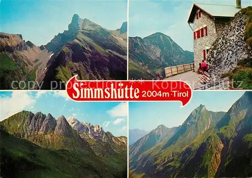 AK / Ansichtskarte Holzgau Simmshuette Berghuette Gebirgspanorama Lechtaler Alpen Holzgau