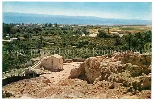 AK / Ansichtskarte Jericho_Israel Elisha s Spring Ruins of ancient Jericho Dead Sea Mountains of Maab Elisaquelle Ruinen Totes Meer Maabiterberge Jericho Israel