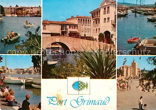 AK / Ansichtskarte Port_Grimaud Teilansichten Partie am Hafen Bruecke Port Grimaud