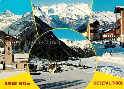 AK / Ansichtskarte Gries_Laengenfeld_Tirol Ortsmotiv Kirche Wintersportplatz Alpen Gries_Laengenfeld_Tirol