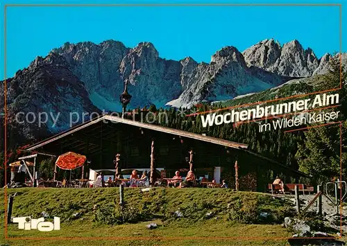 AK / Ansichtskarte Ellmau_Tirol Wochenbrunner Alm mit Ellmauer Halt Wilder Kaiser Kaisergebirge Ellmau Tirol