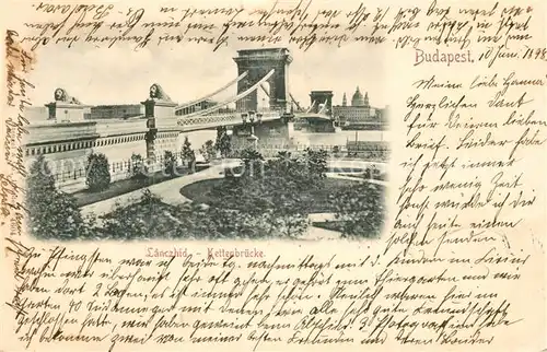 AK / Ansichtskarte Budapest Kettenbruecke Budapest