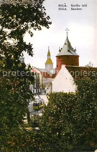 AK / Ansichtskarte Riga_Lettland Sandstrasse Riga_Lettland