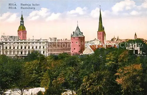 AK / Ansichtskarte Riga_Lettland Basteiberg Riga_Lettland