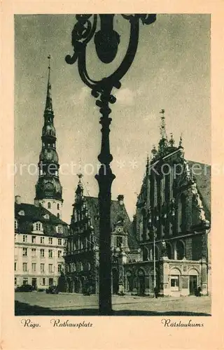 AK / Ansichtskarte Riga_Lettland Rathausplatz Riga_Lettland