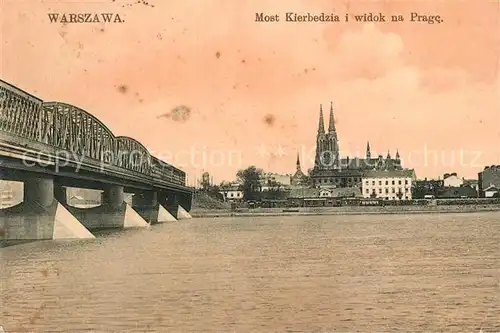 AK / Ansichtskarte Warszawa Bruecke Kirche Prage Warszawa