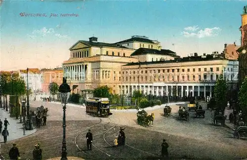 AK / Ansichtskarte Warszawa Strassenbahn Theater Warszawa