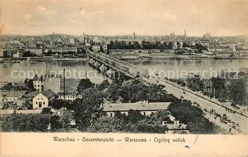 AK / Ansichtskarte Warschau_Masowien Panorama Bruecke Warschau Masowien