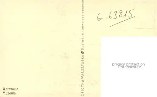 AK / Ansichtskarte Warszawa Museum Warszawa