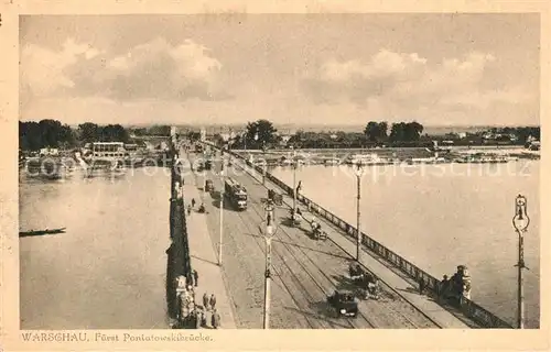 AK / Ansichtskarte Warszawa Fuerst Poniatowski Bruecke Strassenbahn Warszawa