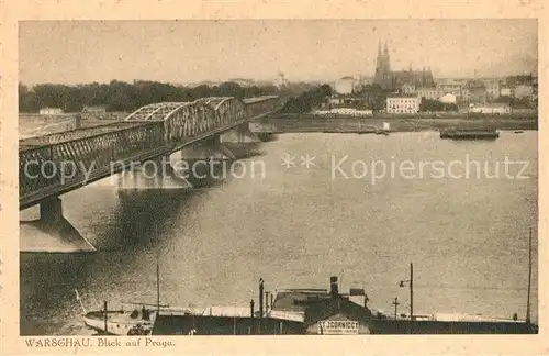 AK / Ansichtskarte Warszawa Panorama auf Praga Bruecke Warszawa