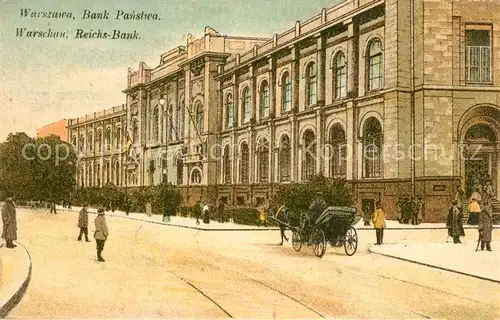 AK / Ansichtskarte Warszawa Reichsbank Kutsche Warszawa