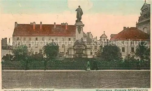 AK / Ansichtskarte Warszawa Denkmal Mickiewicza Warszawa