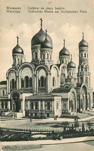 AK / Ansichtskarte Warszawa Orthodoxe Kirche Saechsischer Platz Warszawa