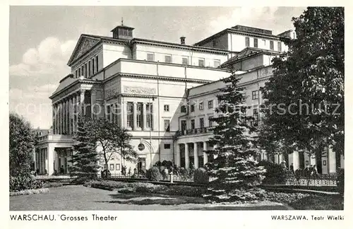 AK / Ansichtskarte Warschau_Masowien Grosses Theater Warschau Masowien