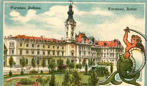 AK / Ansichtskarte Warschau_Masowien Rathaus Warschau Masowien