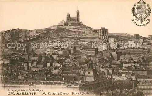 AK / Ansichtskarte Marseille_Bouches du Rhone avec Basilique Marseille