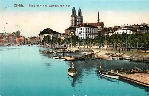 AK / Ansichtskarte Zuerich_ZH Blick von der Quaibruecke aus Zuerich_ZH