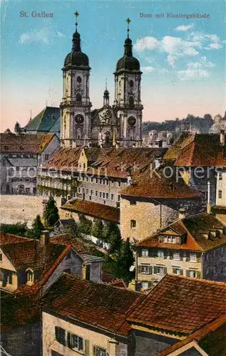 AK / Ansichtskarte St_Gallen_SG Dom mit Klostergebaeude St_Gallen_SG