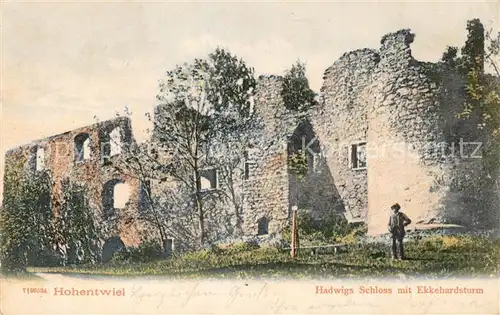 AK / Ansichtskarte Hohentwiel Hadwigs Schloss mit Ekkehardsturm Hohentwiel