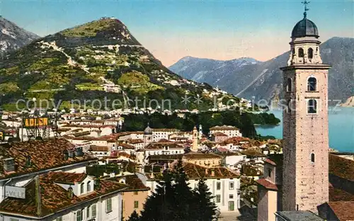 AK / Ansichtskarte Lugano_TI mit Monte Bre Lugano_TI