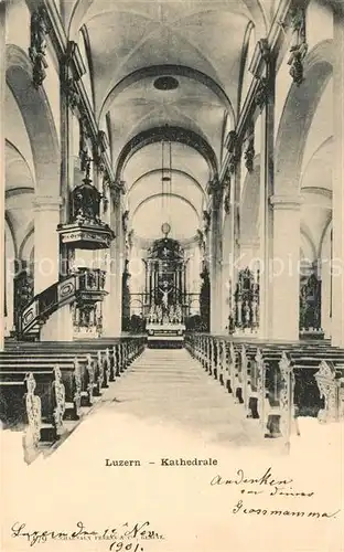 AK / Ansichtskarte Luzern_LU Kathedrale innen Luzern_LU