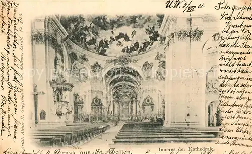AK / Ansichtskarte St_Gallen_SG Kathedrale innen St_Gallen_SG